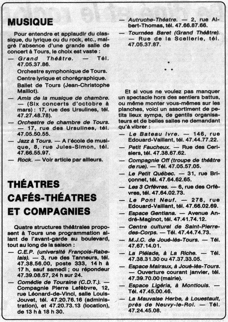 1988.10.25-NRCO.XXIADPREb-727x1024 Les acteurs de la vie culturel en Touraine