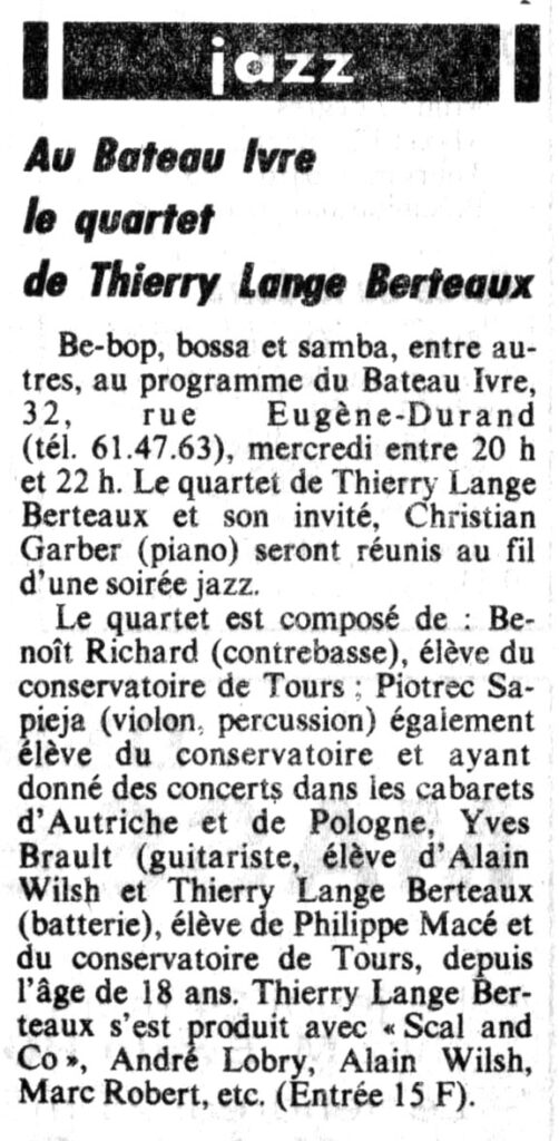 1983.03.22-NR01-Copie-502x1024 Thierry Lange Berteaux Quartet (23/03/83)