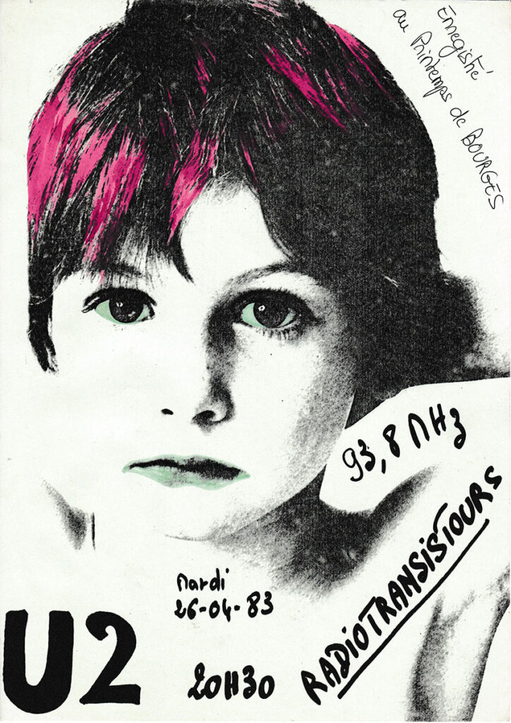 1983.04.26-Pirate-sur-Transistours-Affiche-A4-photocopiee-01-Radio-Beton-724x1024 U2 au Printemps de Bourges