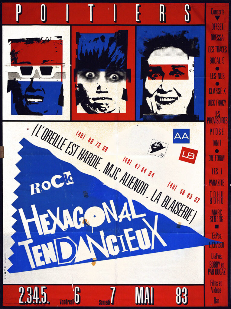 1983.05.02-Affiche01-XL187-imprimee-Oreille-est-Hardie-Copie-764x1024 "Rock hexagonal tendancieux" (02 au 07/05/83)