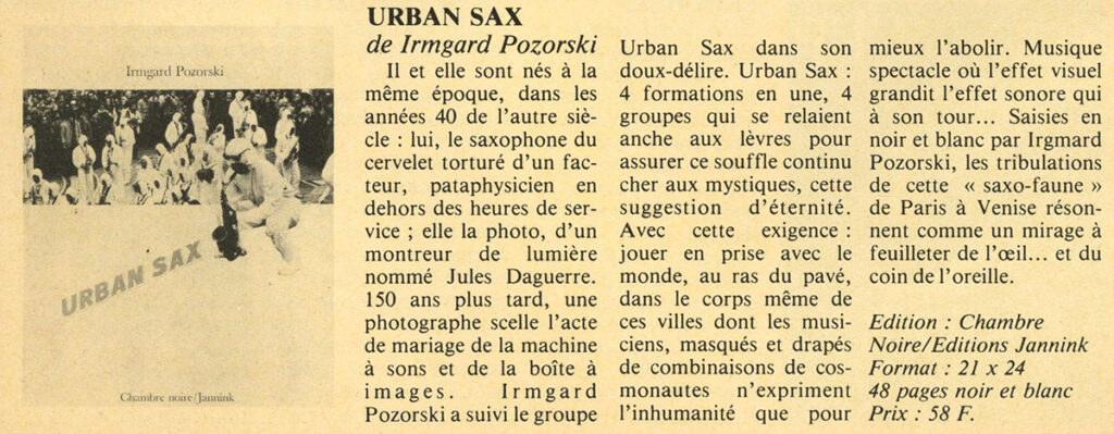 1984.01-Photo-reporter.90-Urban-Sax-1904PRE-1024x399 Urban Sax de Irmgard Pozorski
