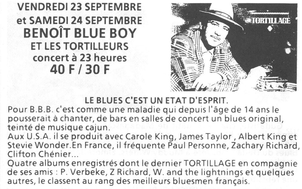 1988.09-3-Orfevres-Petit-DanielPRO06-1024x641 Benoît Blue Boy et ses Tortilleurs (23 et 24/09/88)
