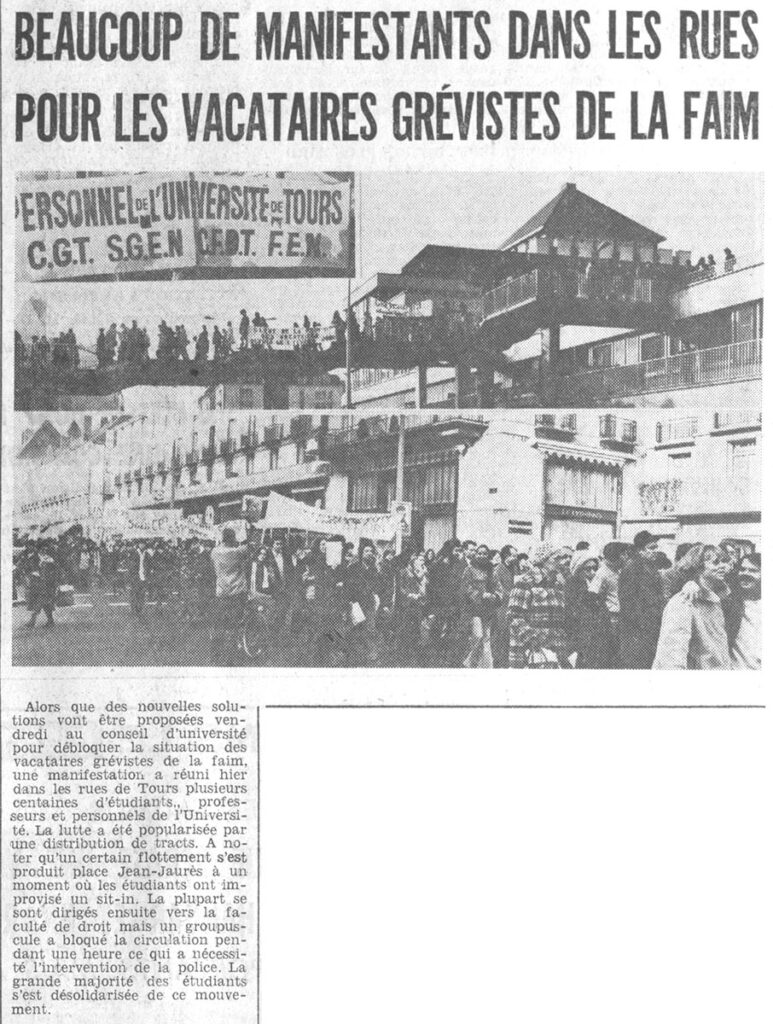 1979.02.22-NRCO.3ADPRE-773x1024 Vacataires grévistes de la faim