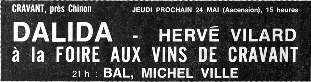 1979.05.19-NRCO.6ADb-1024x271 "Foire aux vins de Cravant" Dalida, Albert Capa, Hervé Vilard (24/05/79)