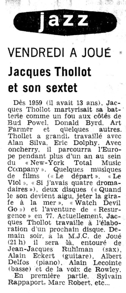 1979.11.08-NRCO.4AD-Copie-3-440x1024 Sylvain Rappaport-Marc Robert et Jacques Thollot Sextet (09/11/79)