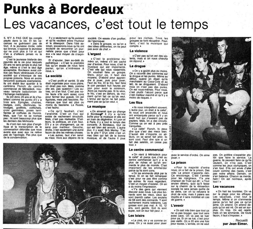 1980.07.07-Sud-Ouest-Nadia-1024x927 Punks à Bordeaux - Les vacances, c’est tout le temps