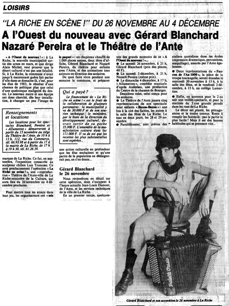 1983.11.10-NRCO.6ADPRE000323-768x1024 "La Riche en scène !" Gérard Blanchard (26/11/83)