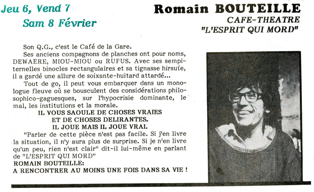 1986.01-Prog-Bateau-Ivre-51-Z-105-1024x625 Romain Bouteille "L'esprit qui mord" (06 au 08/02/86)