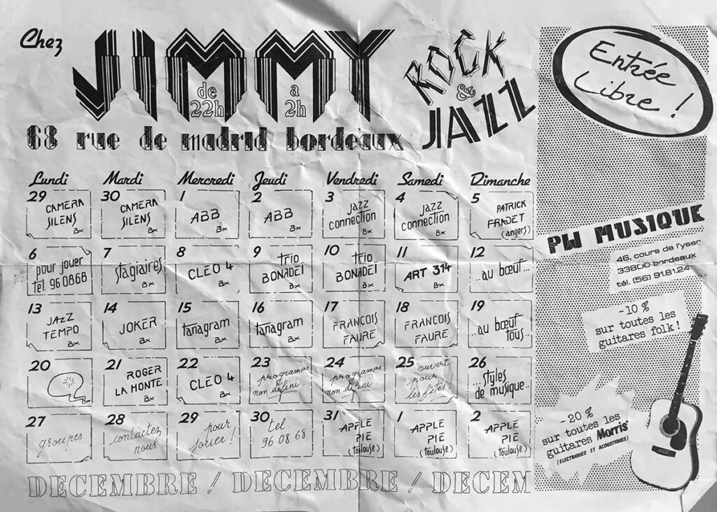 Camera-Silens-1982-11-29-bordeaux-jimmy-1024x732 Programme : Chez Jimmy (12/82)