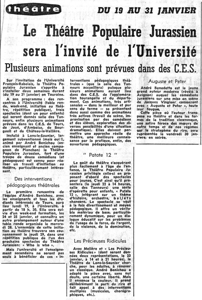 1976.01.17-NRCO.4ADPREa-692x1024 Théâtre Populaire Jurassien "Patate 12" (22/01/76)