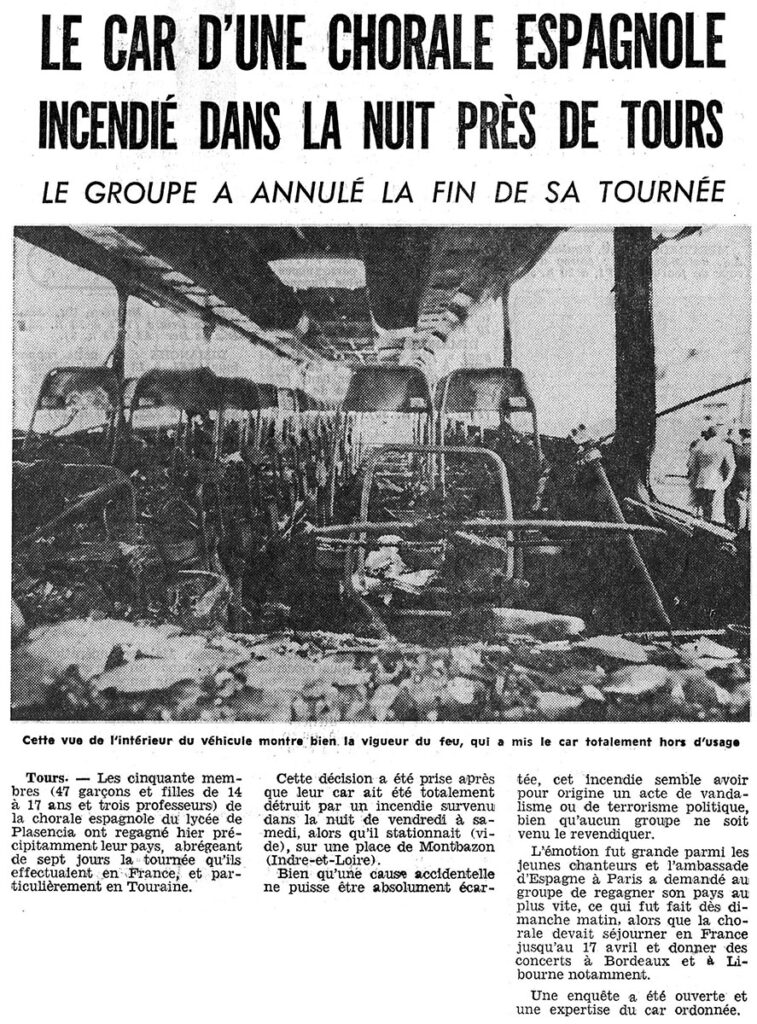 1976.04.12-NRCO.AADPREa-757x1024 Incendie du car de la chorale espagnol du lycée Plasencia par le mouvement anarchiste libertaire