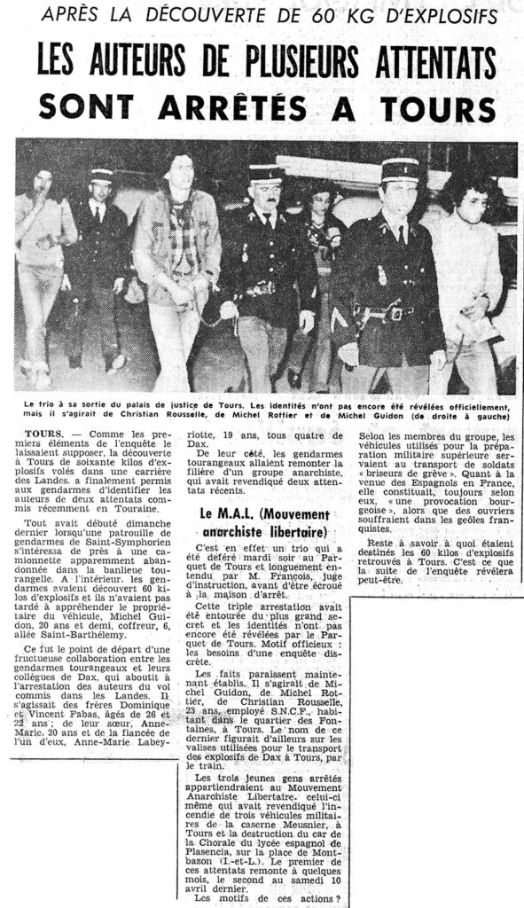 1976.04.22-NRCO.BADPREa-591x1024 Arrestation de trois membres du mouvement anarchiste libertaire
