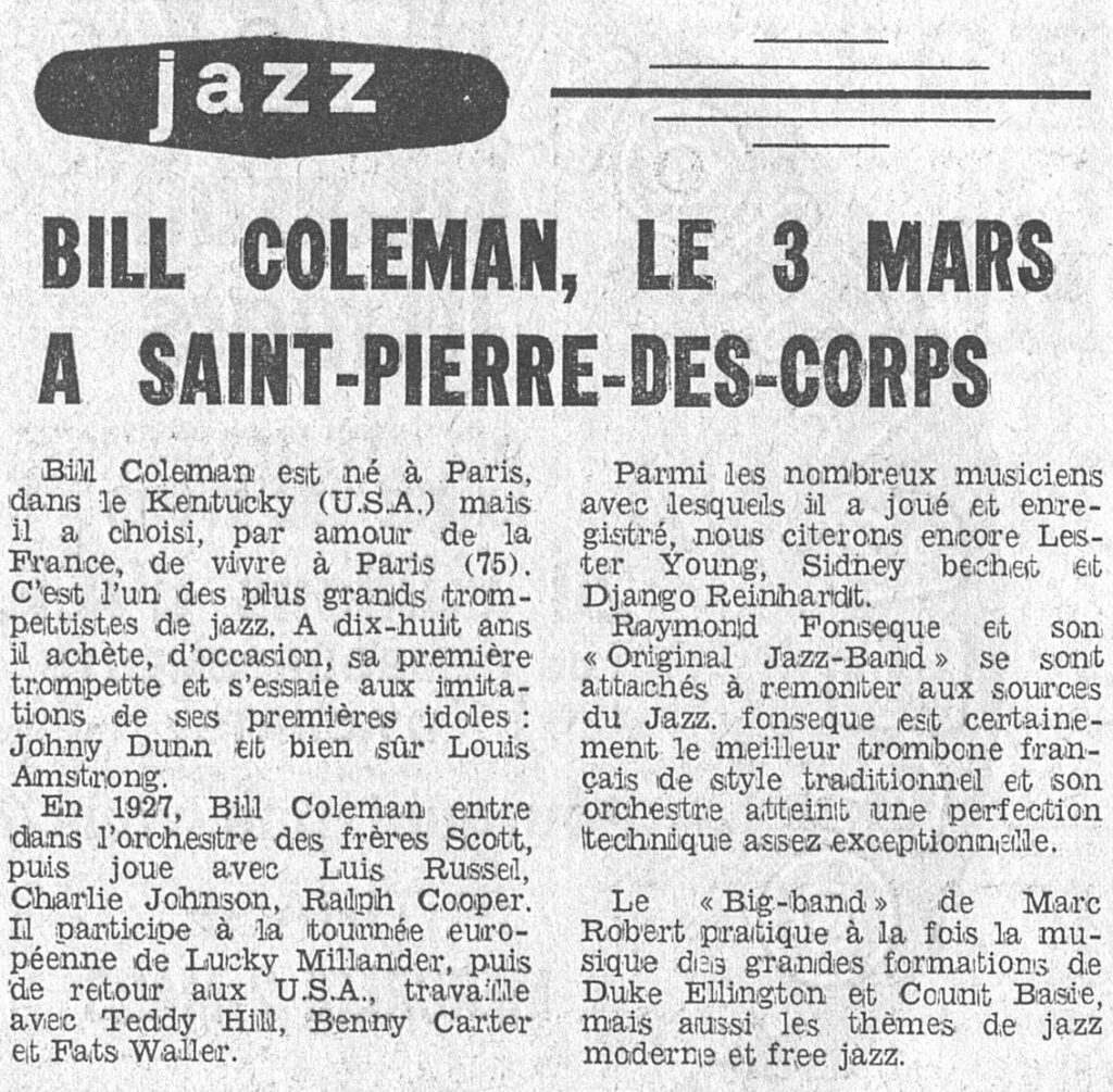1977.02.28-NRCO.4ADa-1024x1005 Bill Coleman, Big Band de Marc Robert (03/03/77)
