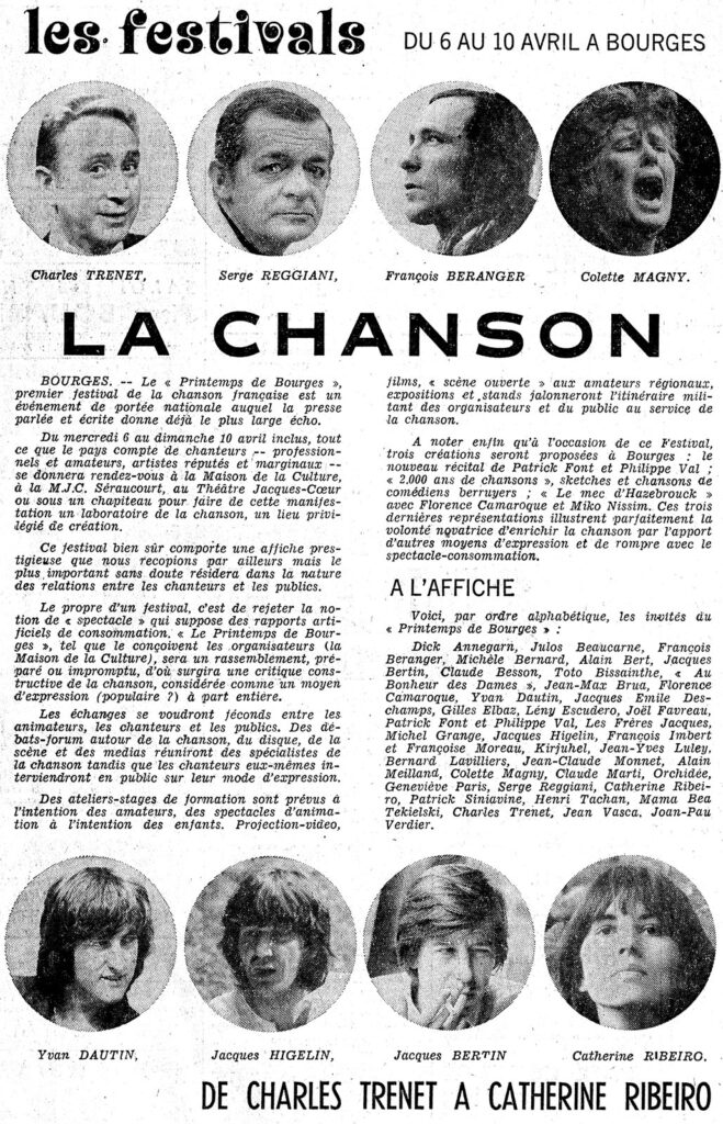 1977.04.01-NRCO.DADa_-659x1024 "Printemps de Bourges" (06 au 10/04/77)