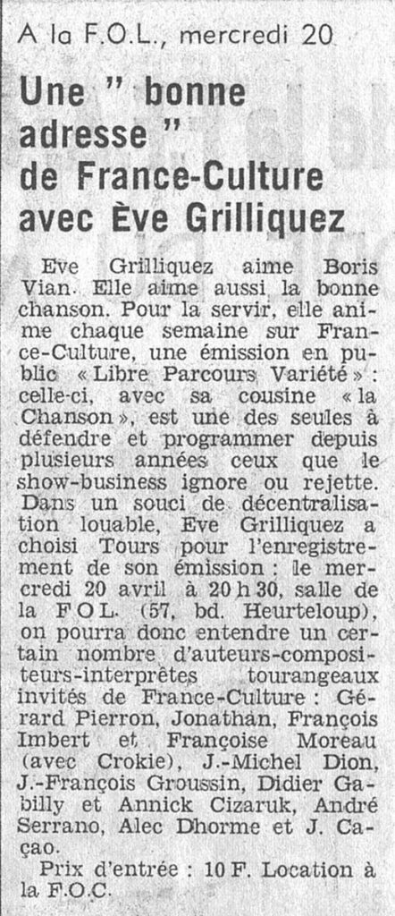 1977.04.16-NRCO.4ADa-442x1024 "Libre Parcours Variété" (20/04/77)