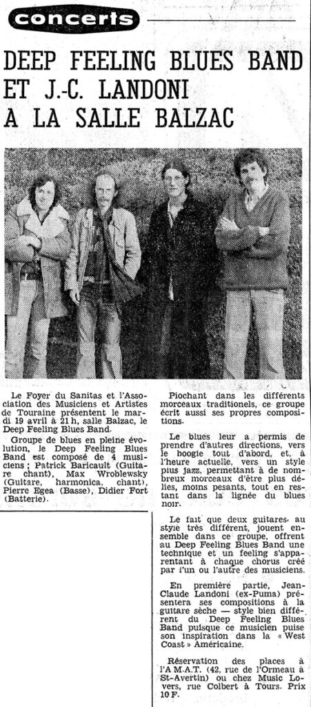 1977.04.18-NRCO.4ADb-451x1024 Deep Feeling Blues Band, Jean-Claude Landoni (19/04/77)
