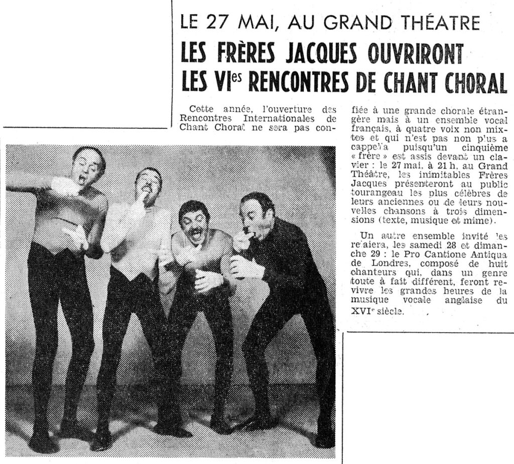 1977.05.12-NRCO.4ADe-1024x925 "VIe Rencontres Internationales de Chant Choral" les Frères Jacques (27/05/77)