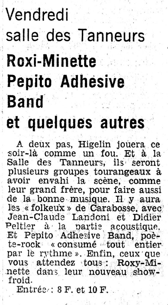 1977.06.08-NRCO.4ADb-565x1024 Roxy Minette, Pepito Adhesive Band, Carabosse (10/06/77)