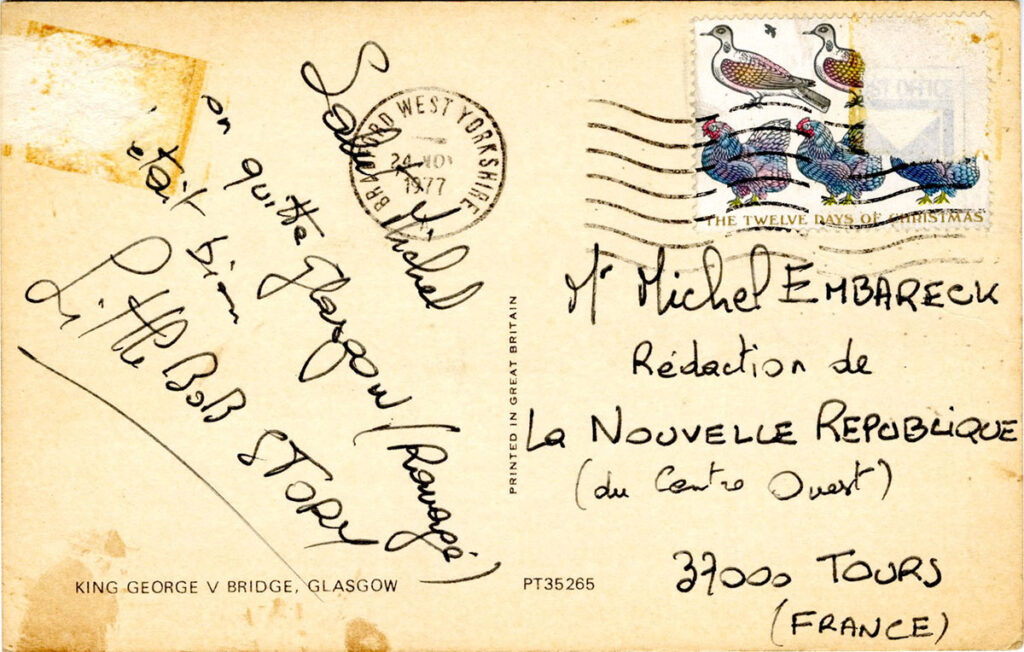 1977.11.24-Little-Bob-Story-EmbareckDO102v-1024x652 Carte de Little Bob de Glasgow (24/11/77)
