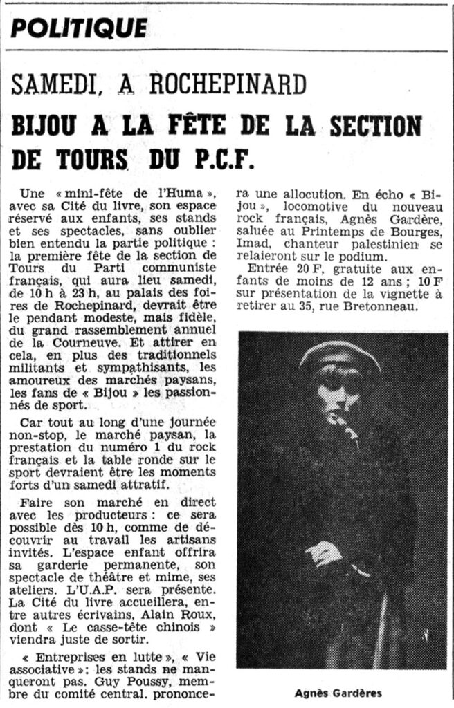1980.03.27-NR.3AD-656x1024 "Fête PCF" Bijou, Agnès Gardère, Imad (29/03/80)