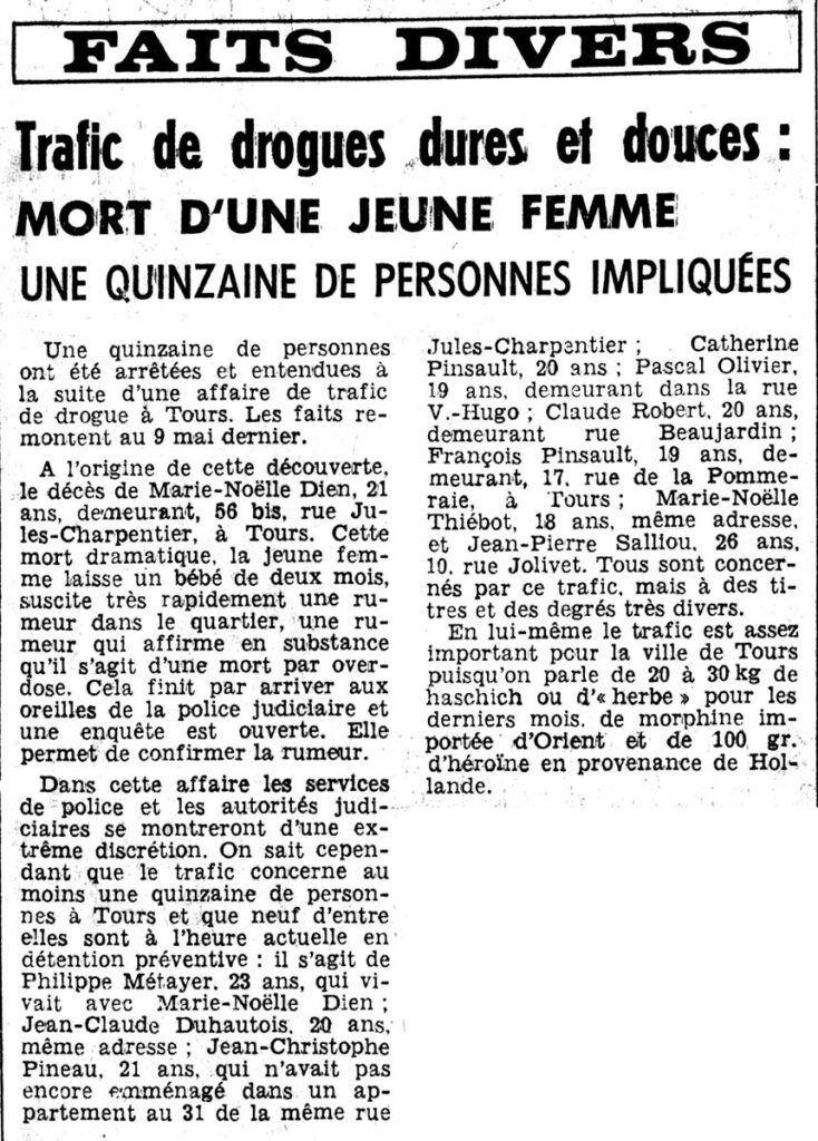 1980.05.25-NR.4ADc-734x1024 Trafic de drogues : Mort d'une jeune femme