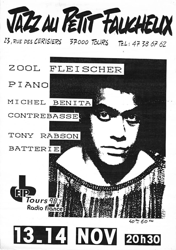 1987.11.13-A3-imprimee-Petit-FaucheuxAF138-721x1024 Zool Fleisher Trio (13 et 14/11/87)