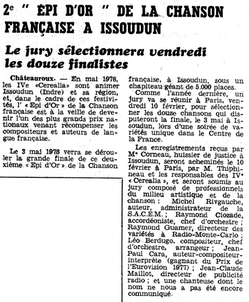 1978.02.08-NRCO.BADPREa-843x1024 "2ᵉ Épi d’Or de la Chanson Française" (10 et 11/02/78)