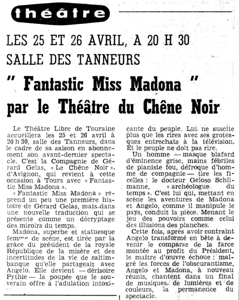 1978.04.24-NRCO.5ADPREa-816x1024 Théâtre du Chêne Noir "Fantastic Miss Madona" (25 et 26/04/78)