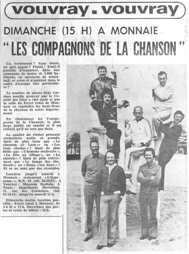 1978.11.09-NRCO.7ADPRE-762x1024 Les Compagnons de la Chanson (12/11/78)