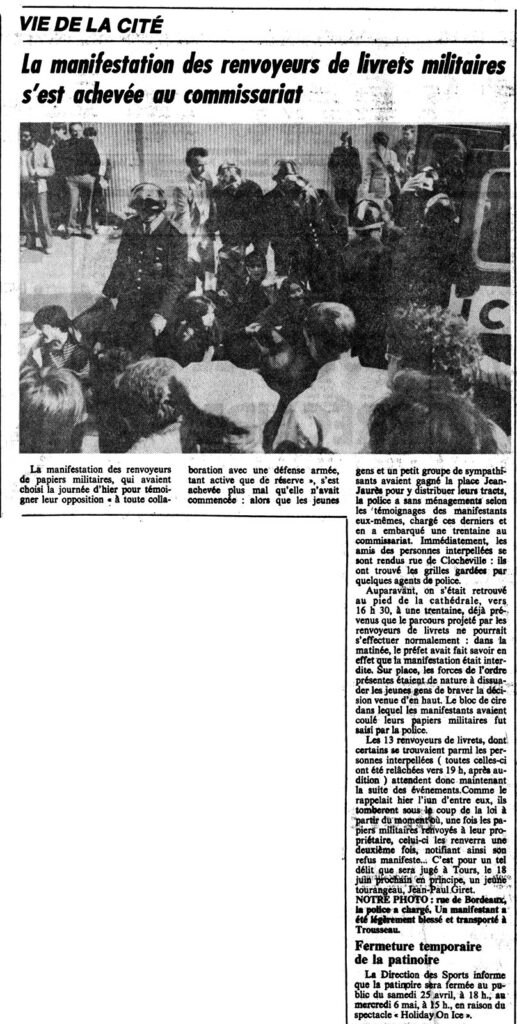 1981.04.24-NR.2AD-517x1024 Manifestation des renvoyeurs de livrets militaires (23/04/81)