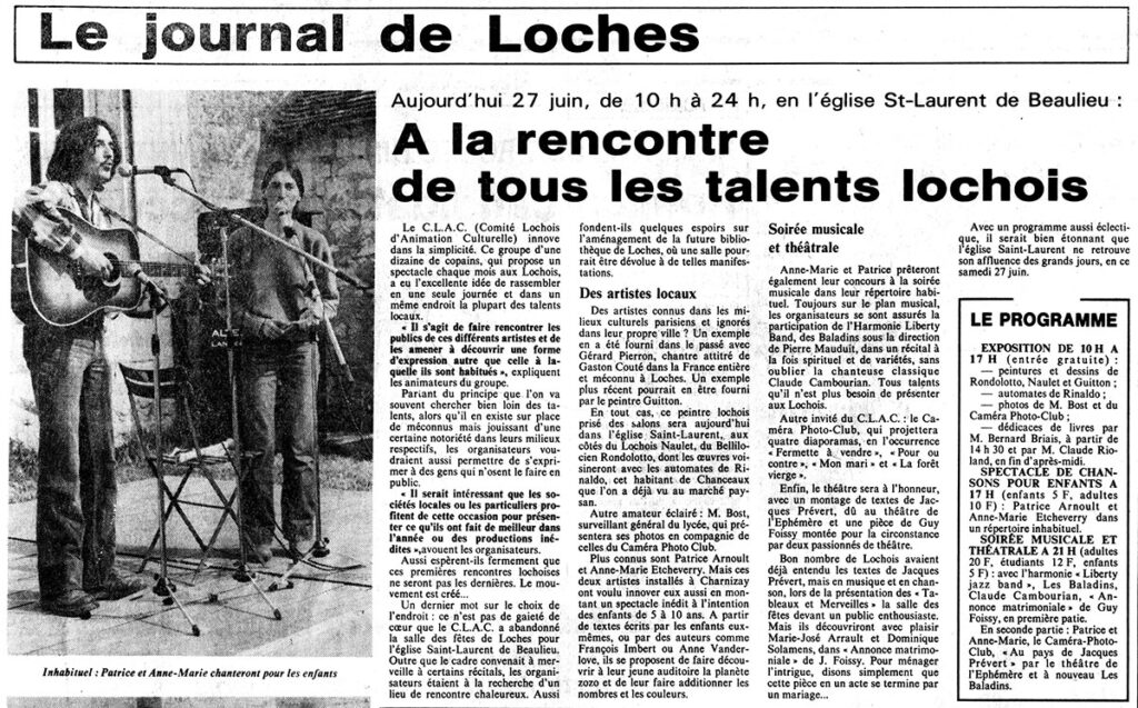 1981.06.27-NR.11AD-1024x637 Patrice et Anne-Marie, Harmonie Liberty Band, Les Baladins, Claude Cambourian, Jean-Pierre Quittou, Claude Rioland, Théâtre de l’Escanouère (27/06/81)