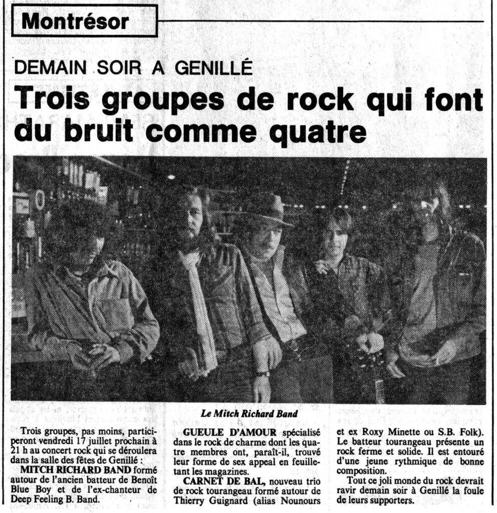 1981.07.16-NR.7AD-992x1024 Mitch Richard Band, Gueule d’Amour, Carnet de Bal (17/07/81)