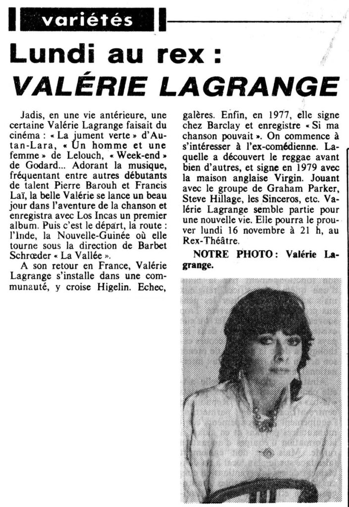 1981.11.13-NR.4ADa-705x1024 Valérie Lagrange et The Ruts (16/11/81)