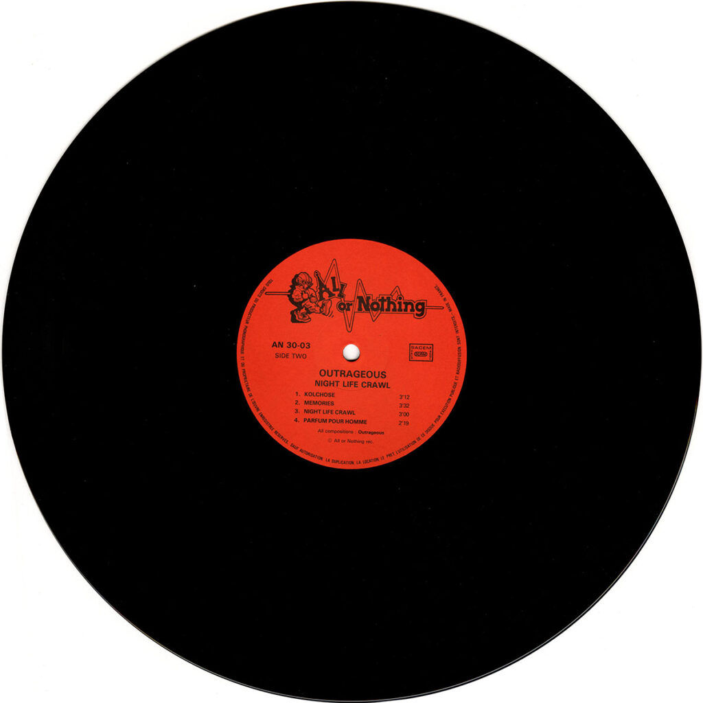 1987-Outrageous-LP-EuthanasieDI04-1024x1024 Outrageous "Night life crawl"