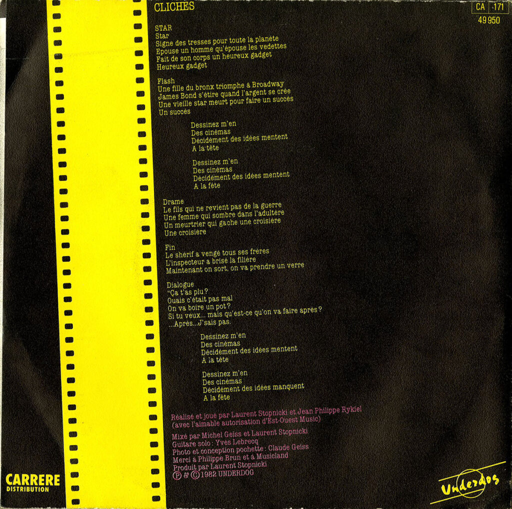 1982-Laurent-Stopnicki-EP-Cliches-Bruno-Boussard-Bruno-BoussardDI02-1024x1018 Laurent Stopnicki "Clichés (dessinez m’en, des cinémas…)"
