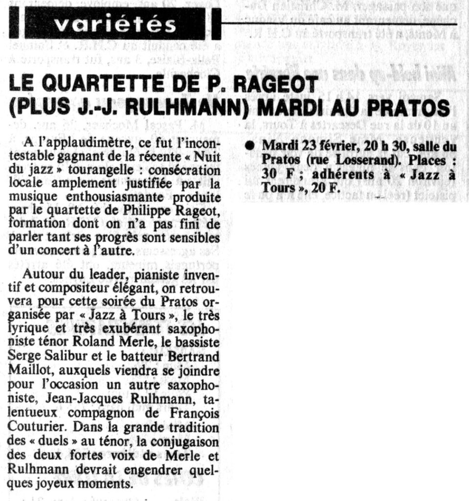 1982.02.22-NR.4ADa-959x1024 Philippe Rageot Quartet (23/02/82)
