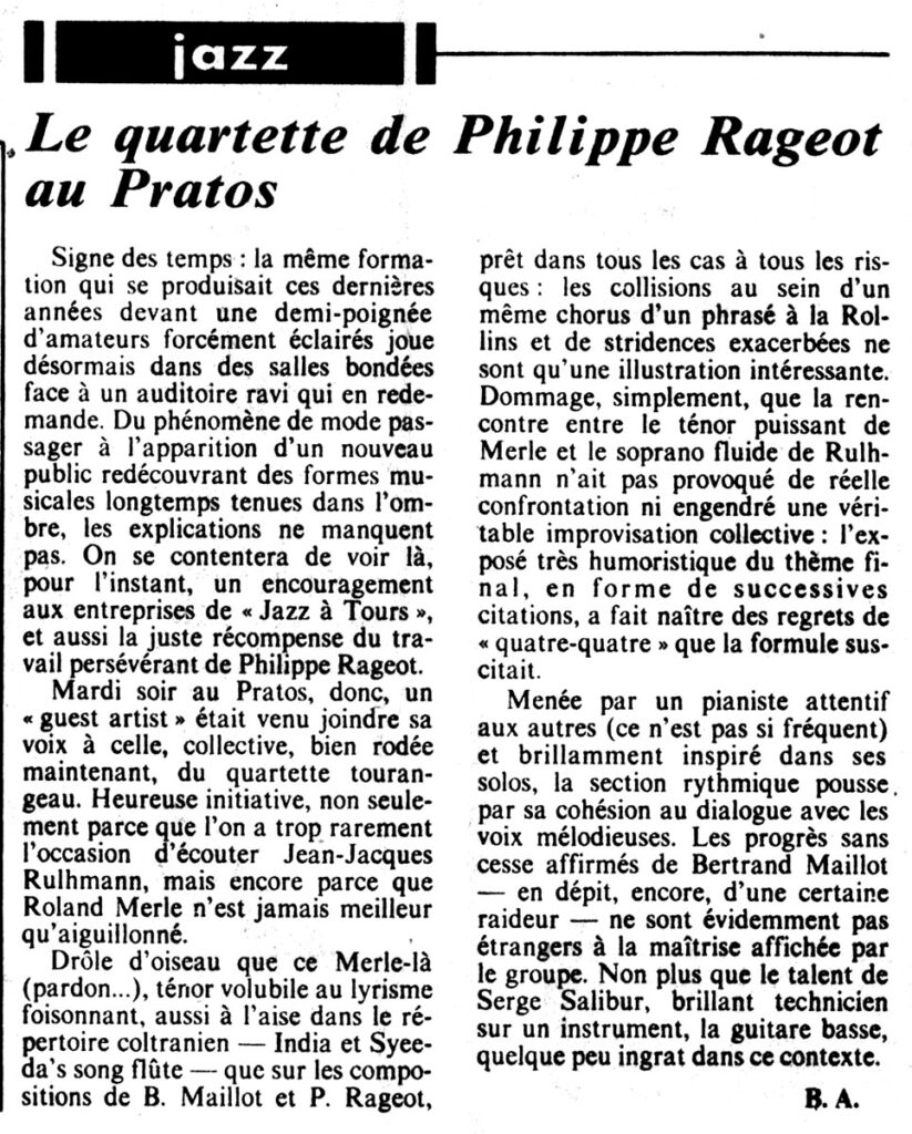 1982.02.26-NR.4ADb-823x1024 Philippe Rageot Quartet (23/02/82)