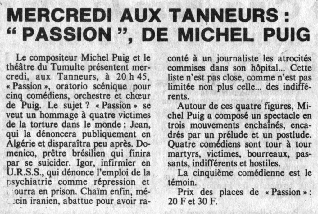 1982.03.01-NR.4ADd-1024x689 Théâtre du Tumulte "Passion" (03/03/82)