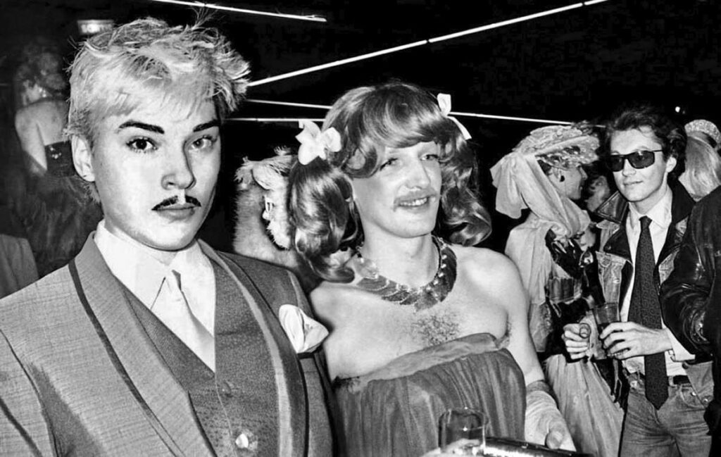 1978.03.11-Edwige-Belmore-Jacques-de-Bascher-Francois-Wimille-Charles-Duprat-Philippe-MorillonPH-1024x649 "Kenzo birthday party" (11/03/78)