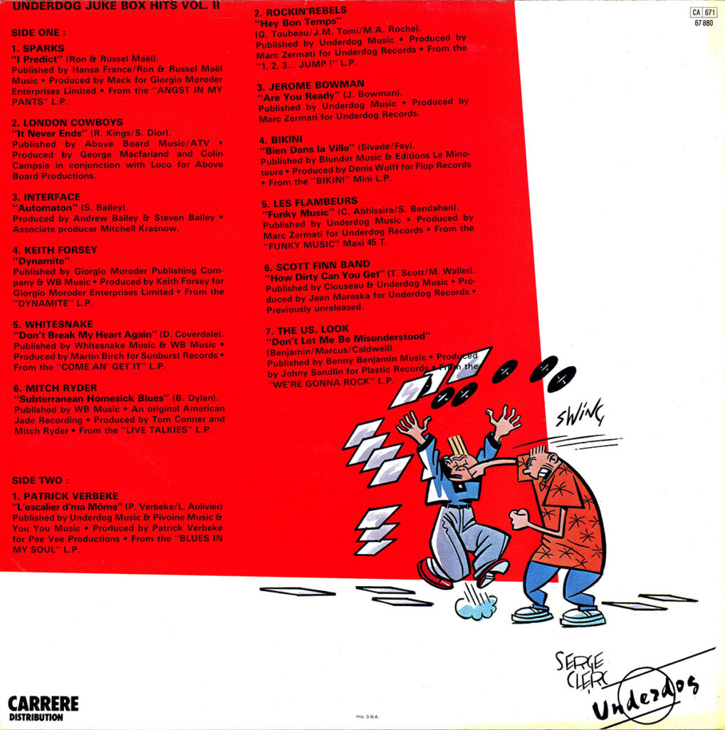 1982-Juke-box-hit-2-LP-Bruno-BoussardDI02-1018x1024 "Underdog Juke Box Hits Vol. 2"