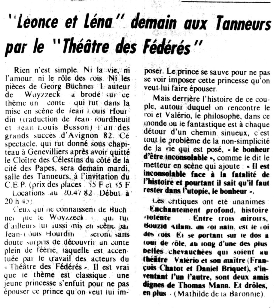 1982.11.29-NRCO.3ADb-912x1024 Théâtre des Fédérés présente "Léonce et Léna" (30/11/82)