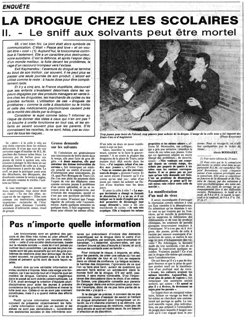 1984.03.26-NRCO.2AD-787x1024 La drogue chez les scolaires