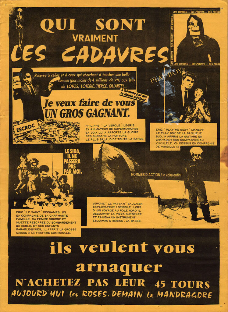 1987-Cadavres-Affiche07-A3-photocopiee-LTDC-Copie-748x1024 Cadavres "Aujourd'hui les roses, demain la mandragore"