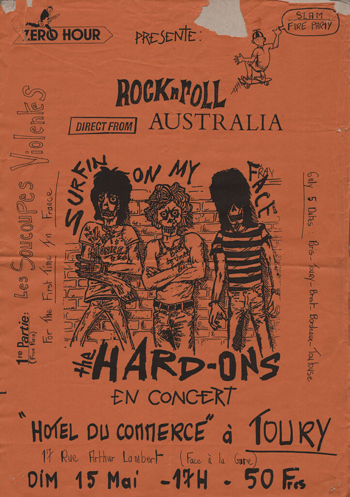 1987.05.15-Affiche02-photocopiee-Michel-Rose-Copie-722x1024 The Hard-Ons, les Soucoupes Violentes (15/05/88)