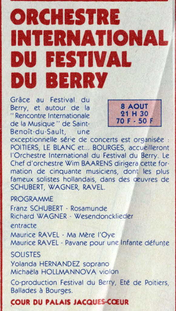 1987.07.17-BourgesV2BergeracPRk-581x1024 "Ballades à Bourges" Orchestre international du Festival du Berry (08/08/87)