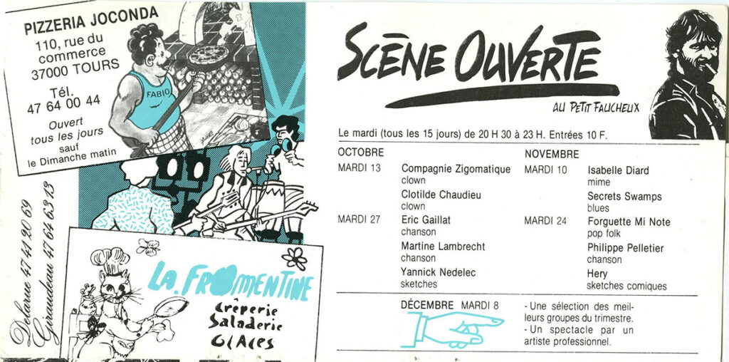 1987.10-Petit-Faucheux.04Petit-FaucheuxPR-1024x508 "Scène ouverte" Compagnie Zigomatique, Clotilde Chaudieu (13/10/87)