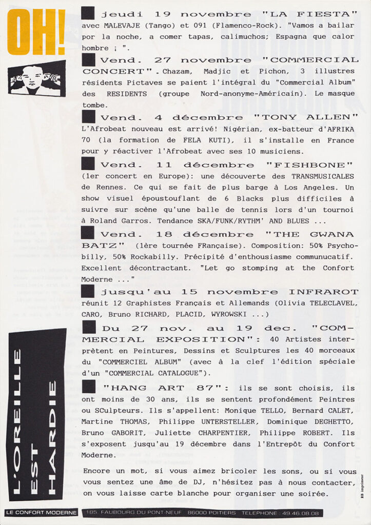 1987.11.19-Doc01v-Oreille-est-Hardie-723x1024 Programme : Confort Moderne