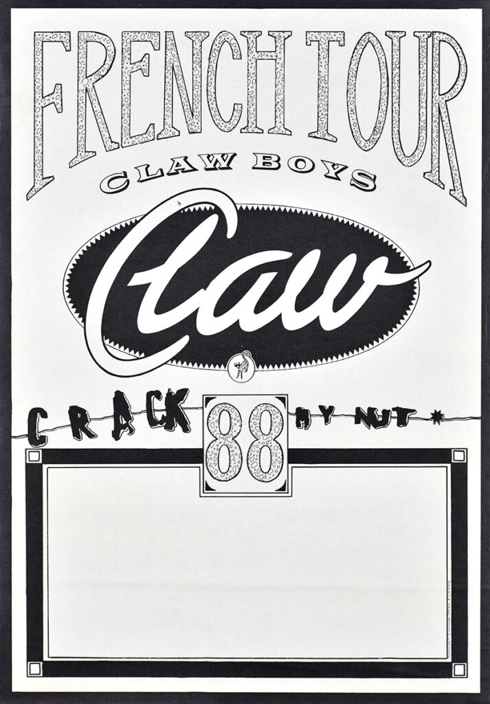 1988-Claw-Boys-Affiche01-414-595-imprimee-Oreille-est-Hardie-Copie-713x1024 Claw Boys Claw "French tour"