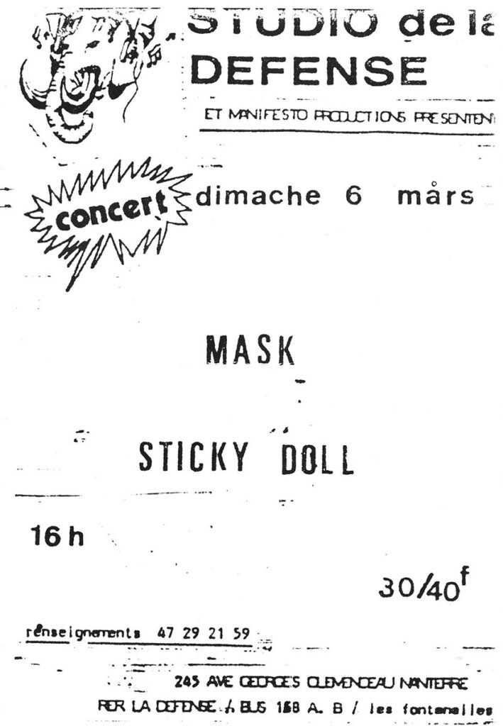 1988.03.06-Flyer01-Milouf-709x1024 Mask, Sticky Doll (06/03/88)