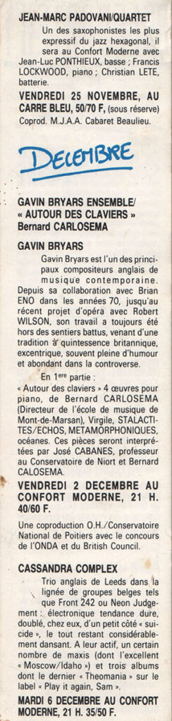 1988.09.23-Doc01.01-Oreille-est-Hardieb-244x1024 Programme : Confort Moderne